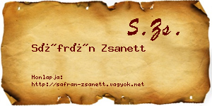 Sáfrán Zsanett névjegykártya