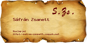 Sáfrán Zsanett névjegykártya